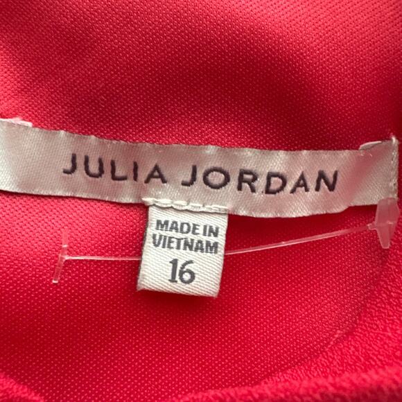 Julia Jordan Plus Size Knot Tulip Hem Dress Melon Pink SZ 16  Barbiecore Glam - Picture 8 of 10